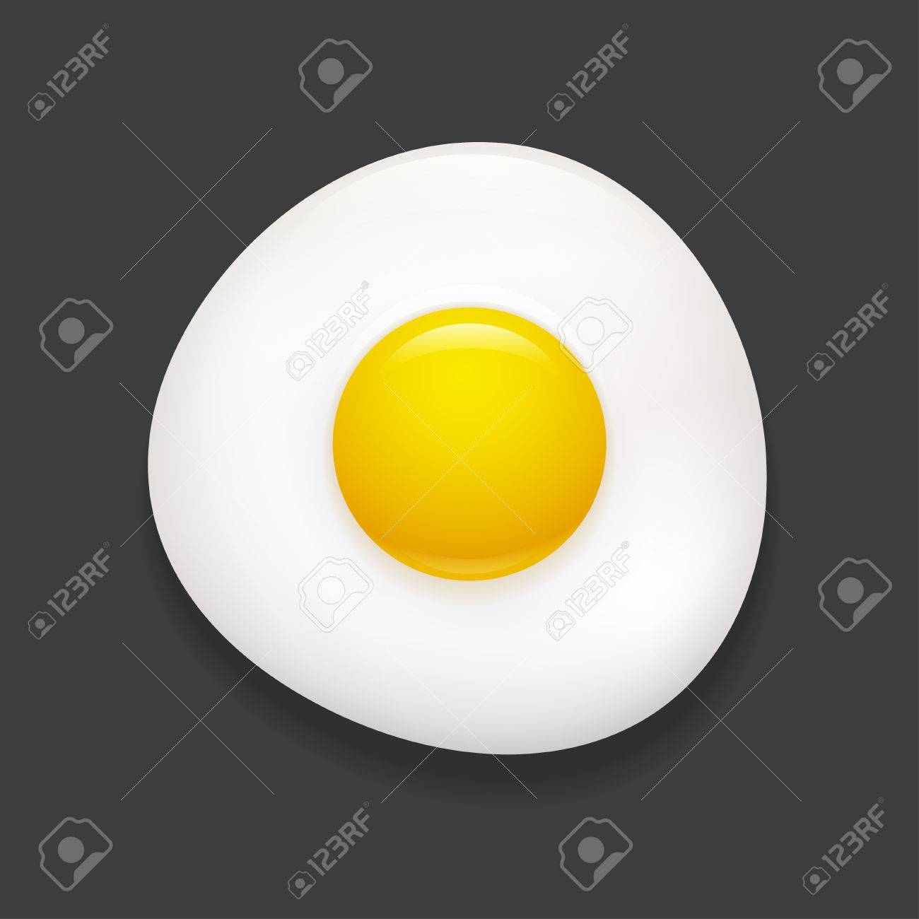 現実的なサニーサイド アップ目玉アイコン ベクター クリップ アート イラスト のイラスト素材 ベクタ Image