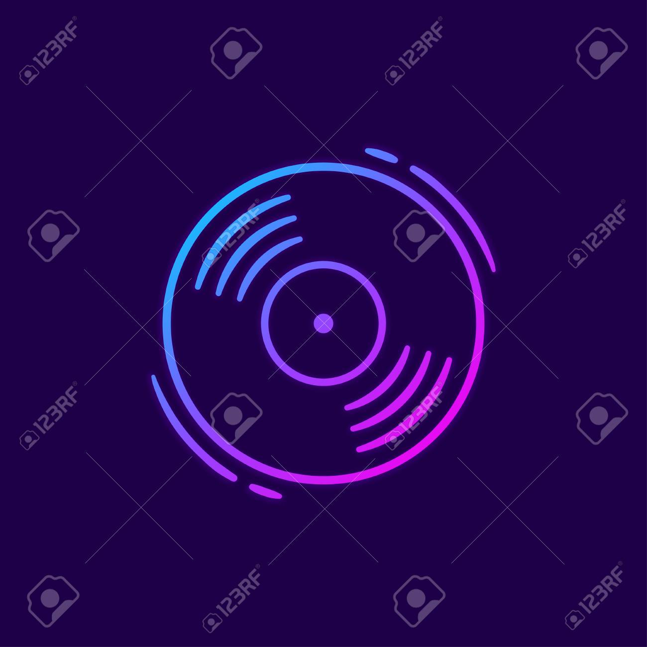 Vinyl Record Disc Thin Line Icon Or Logo For Web Or App In Bright Royalty Free Cliparts Vectors And Stock Illustration Image 81224736