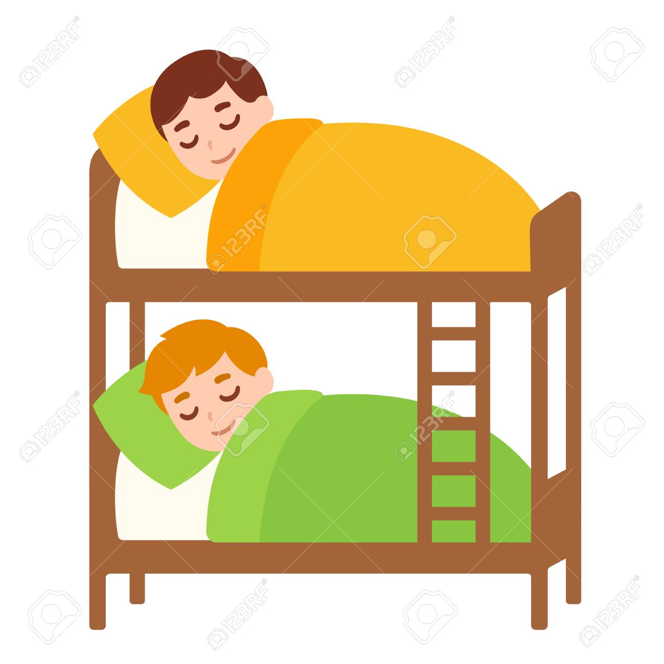 little boys sleeping in bunk bed kids sleepover cartoon