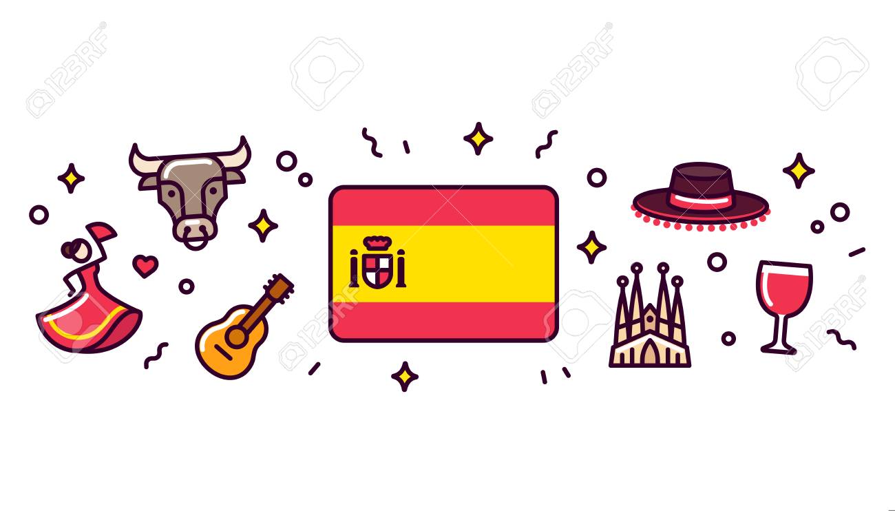 spain banner design elements