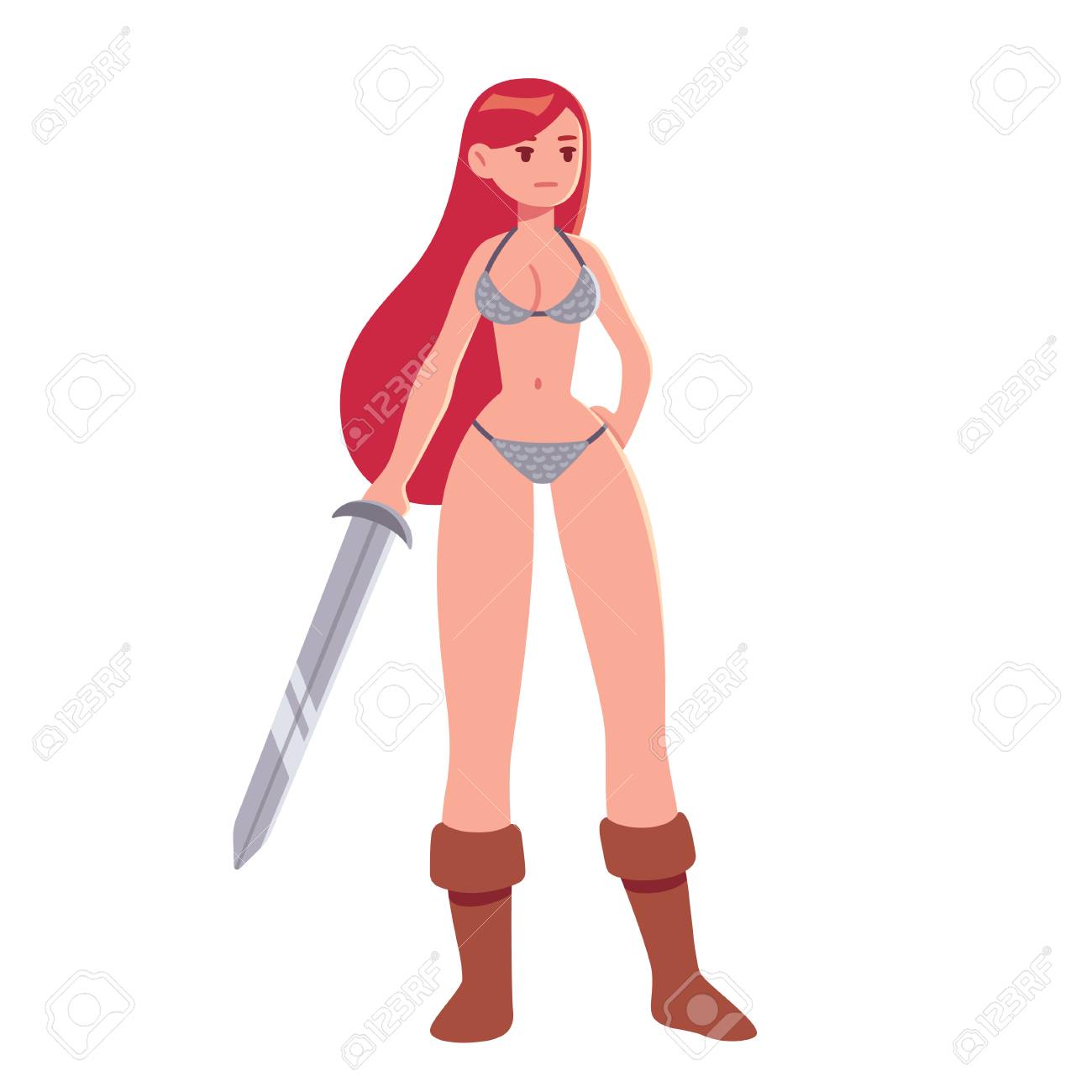 In 54ajr3lq Cartoon Bikini Fantasy Swordsexy Armor Woman With Warrior DIEH29
