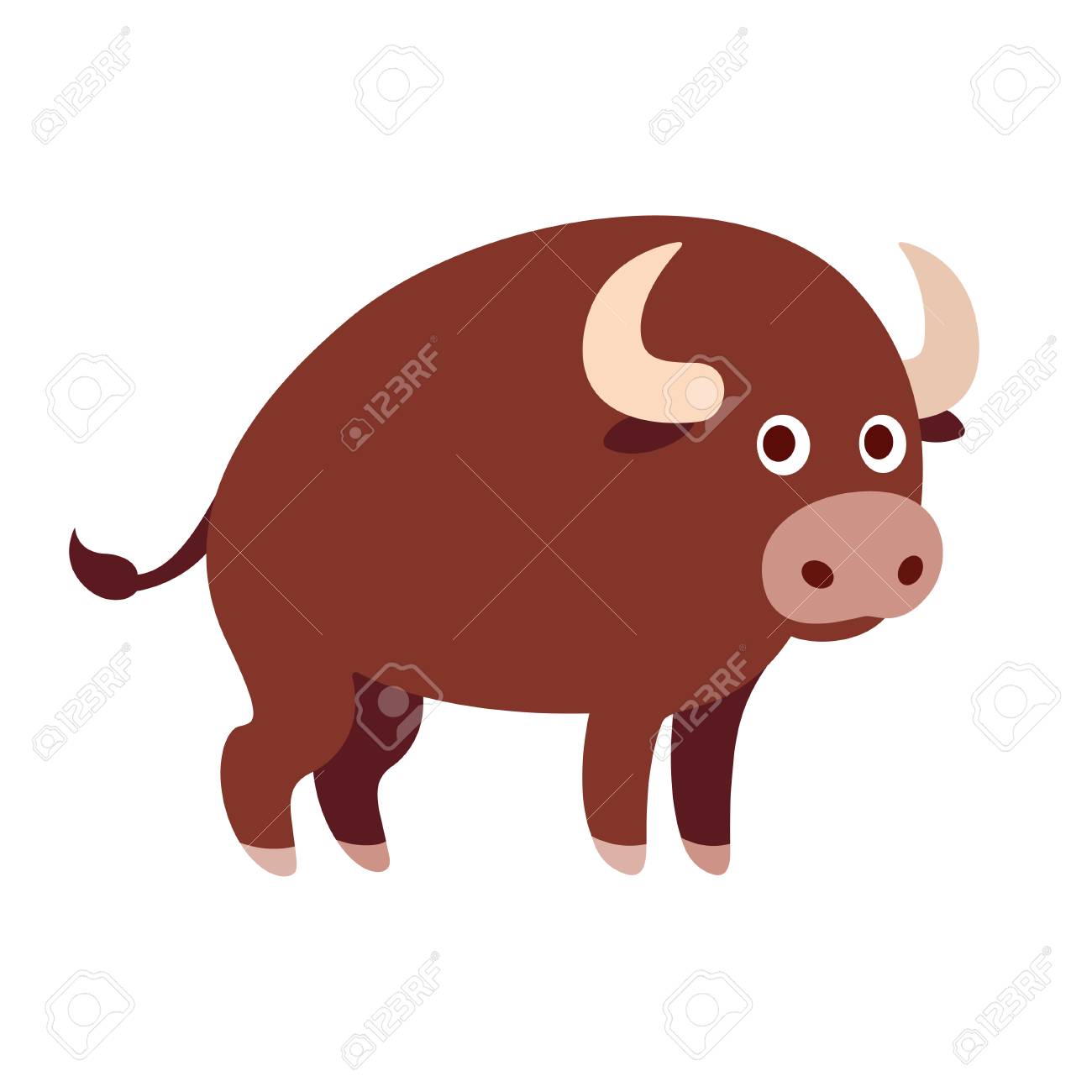 Cute Cartoon Bull Drawing Funny Farm Animal Vector Illustration Royalty Free Cliparts Vectors And Stock Illustration Image 113504305