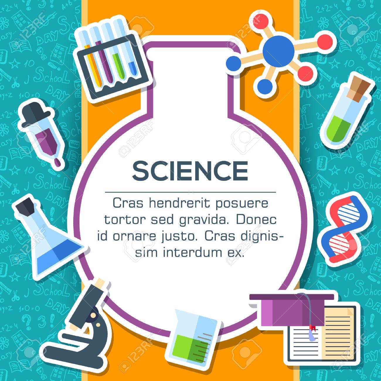 Back to school elements on blue background poster in sticker style design. Vector illustration template card illustration concept - 51592423 Back to school elements on blue background poster in sticker style design. Vector illustration template card illustration concept - 51592423