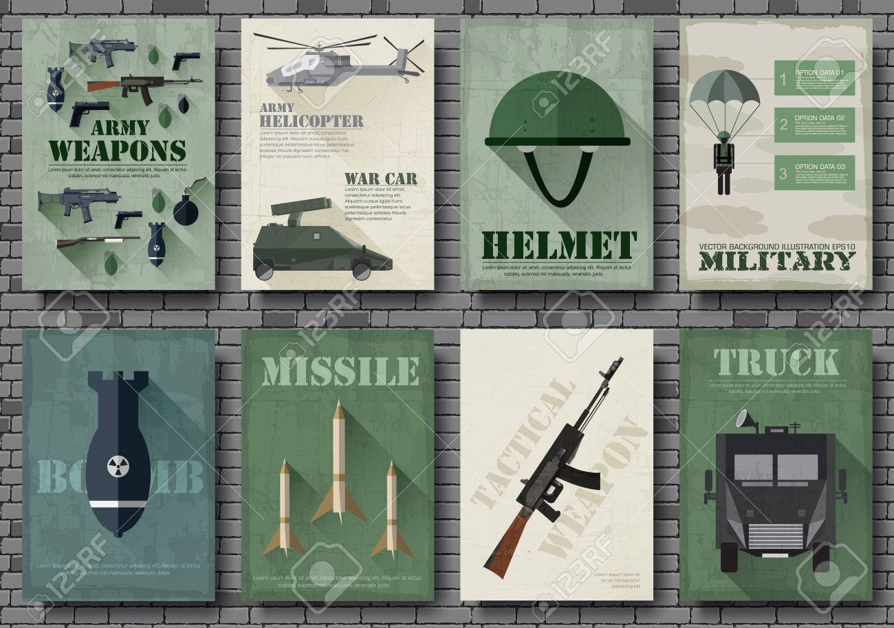 cards of military equipment cards army template of flyear
