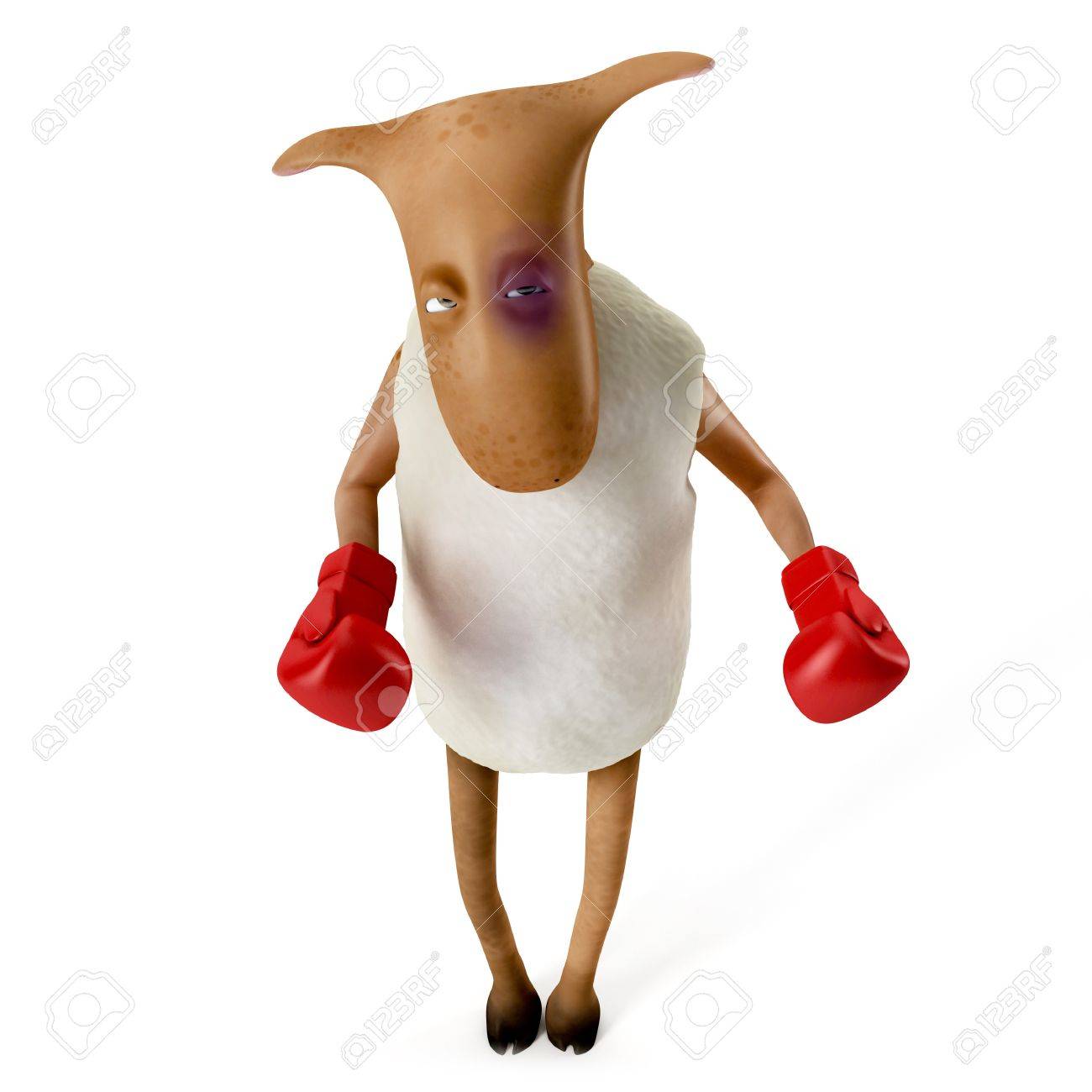 Sheepy ボクシングを遊ぶが好き 面白い人物 の写真素材 画像素材 Image