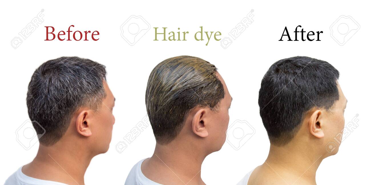 Asia Man Middle Age Have Gray Or White Hair Before Using Cleaners Stock Photo Picture And Royalty Free Image Image 128637563