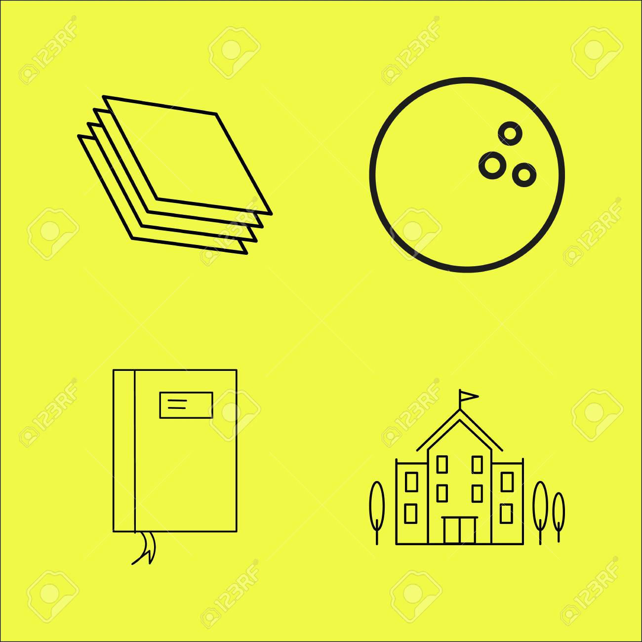 お辞儀ボールで設定された本質的な線形アイコン のイラスト素材 ベクタ Image