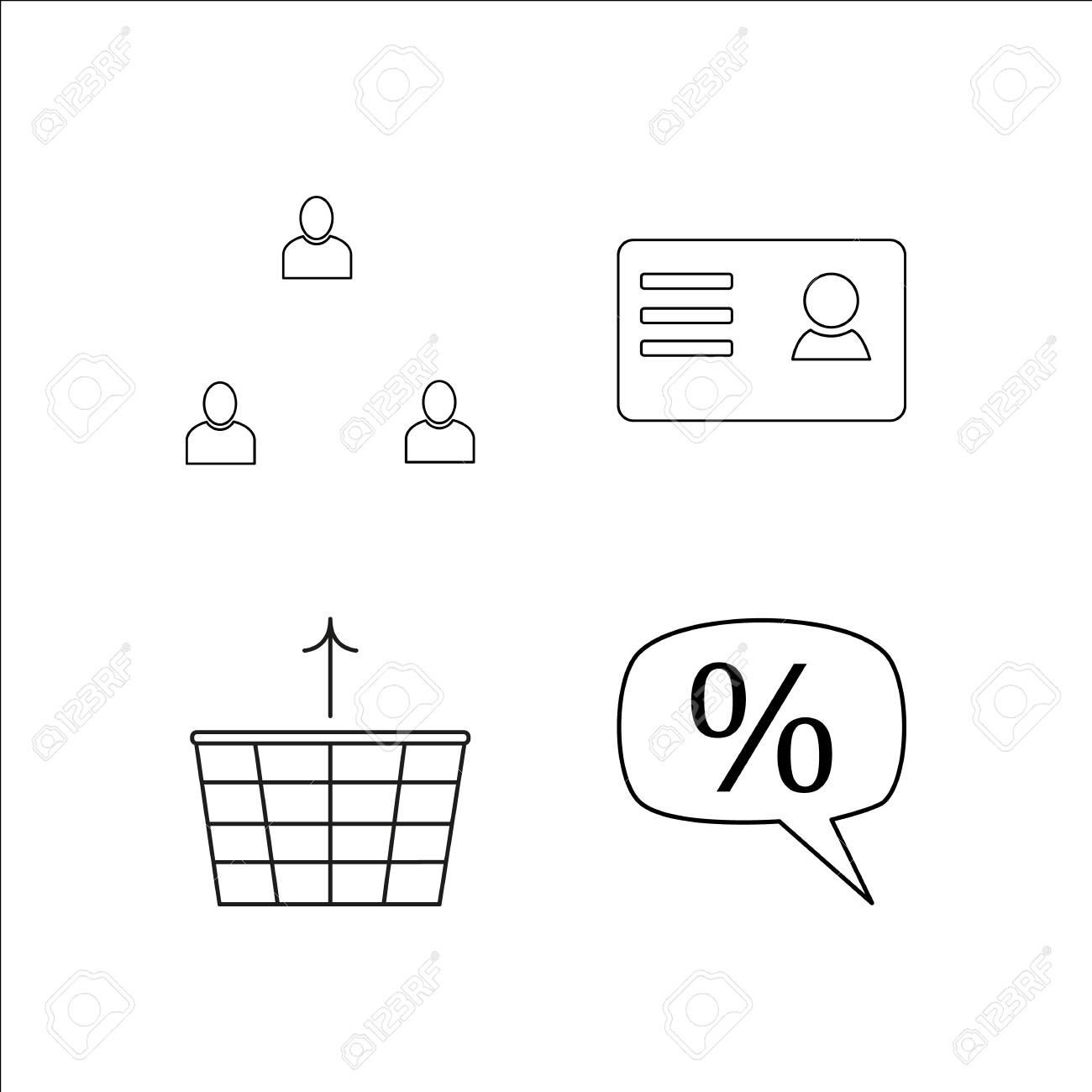 ビジネスシンプルな線形アイコンセット シンプルなアウトラインアイコンのイラスト素材 ベクタ Image