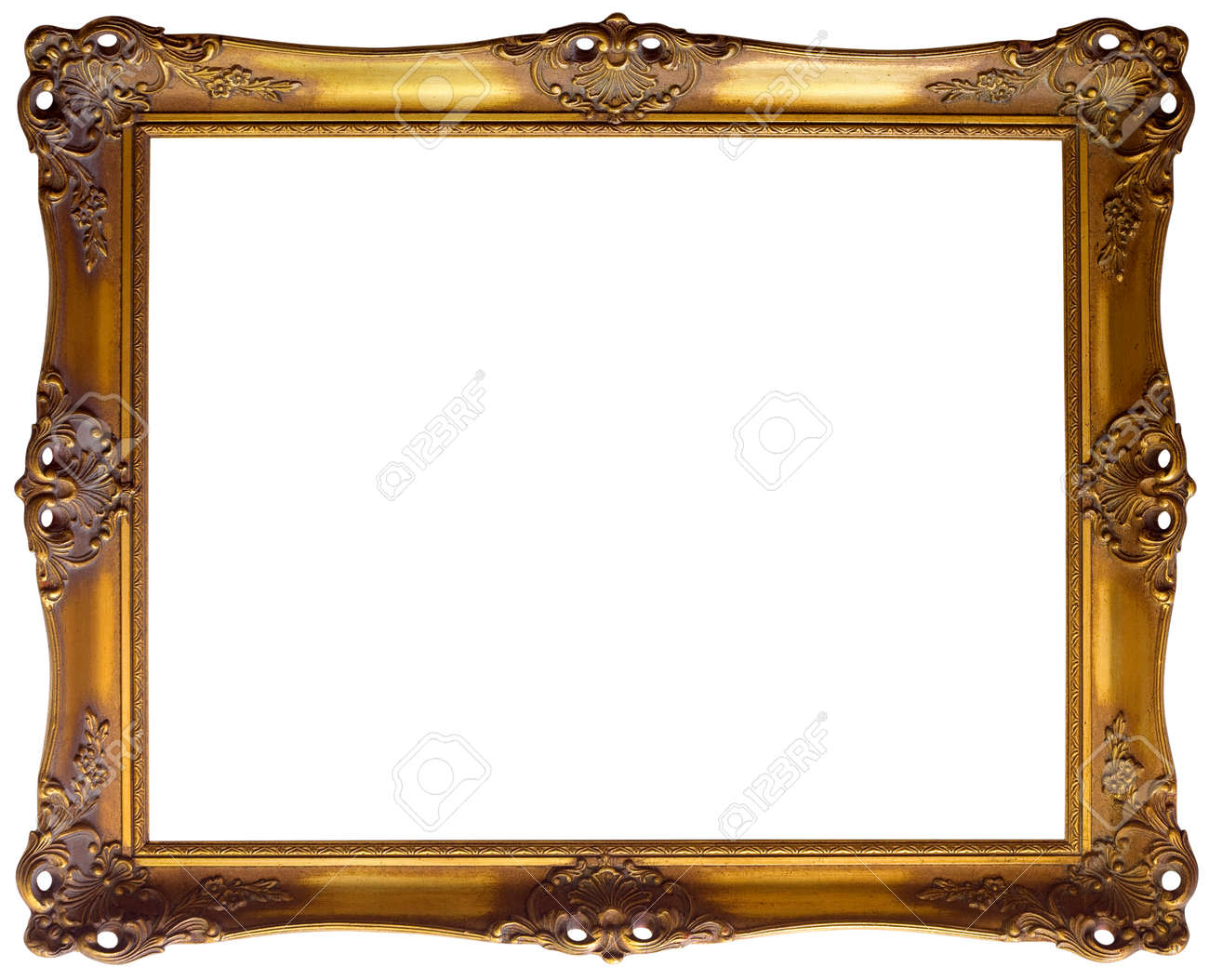 ornate golden baroque frame clipping path stock photo picture and