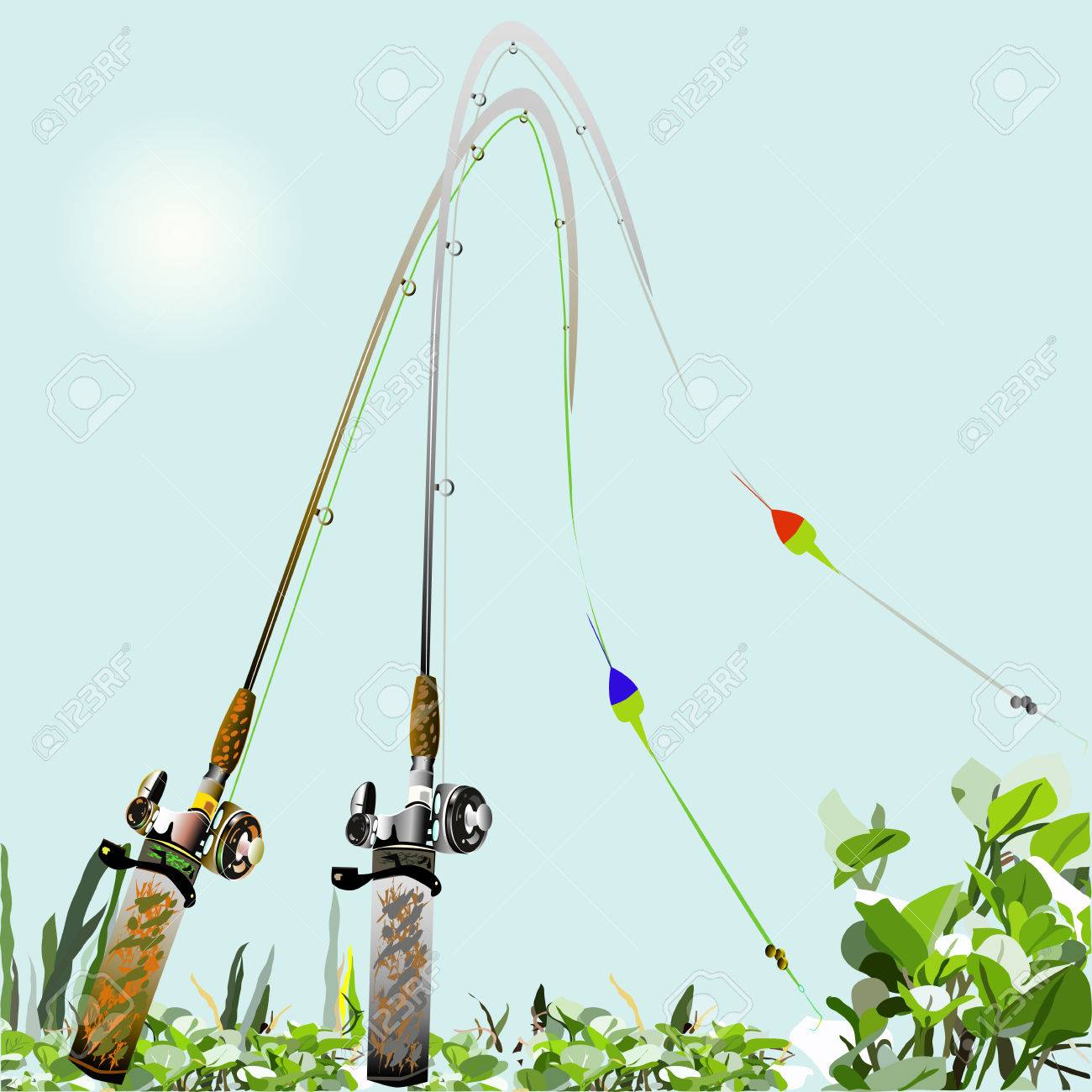 ready to fish rod and reel