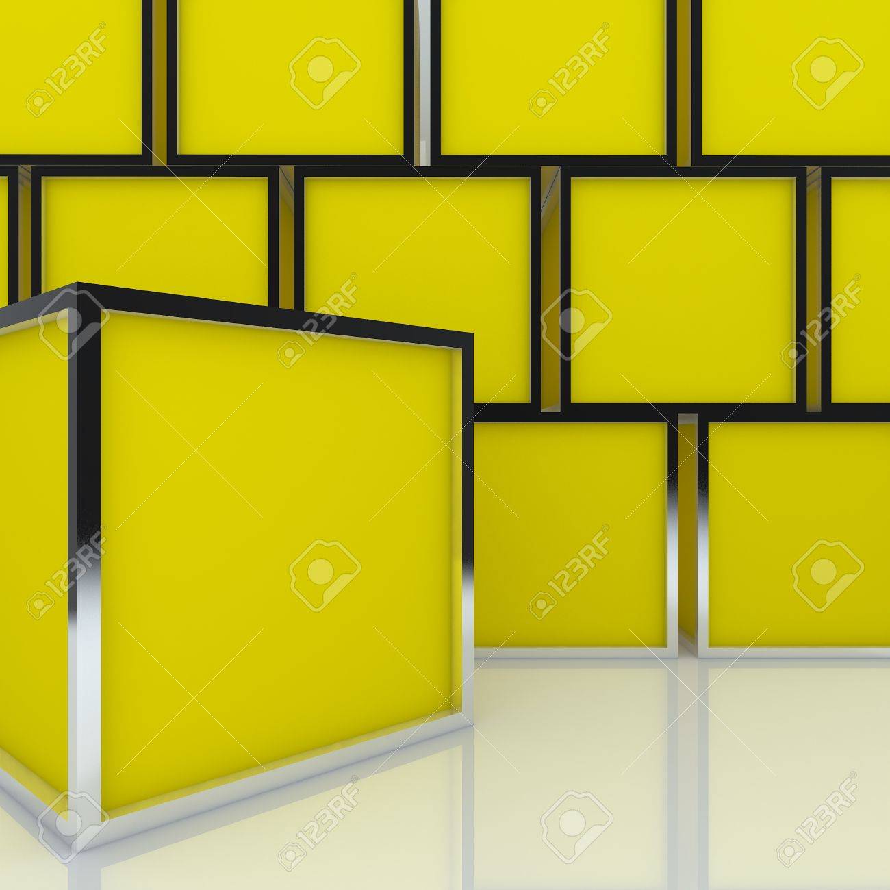 Download 3d Blank Abstract Yellow Box Display New Design Aluminum Frame Stock Photo Picture And Royalty Free Image Image 12939262