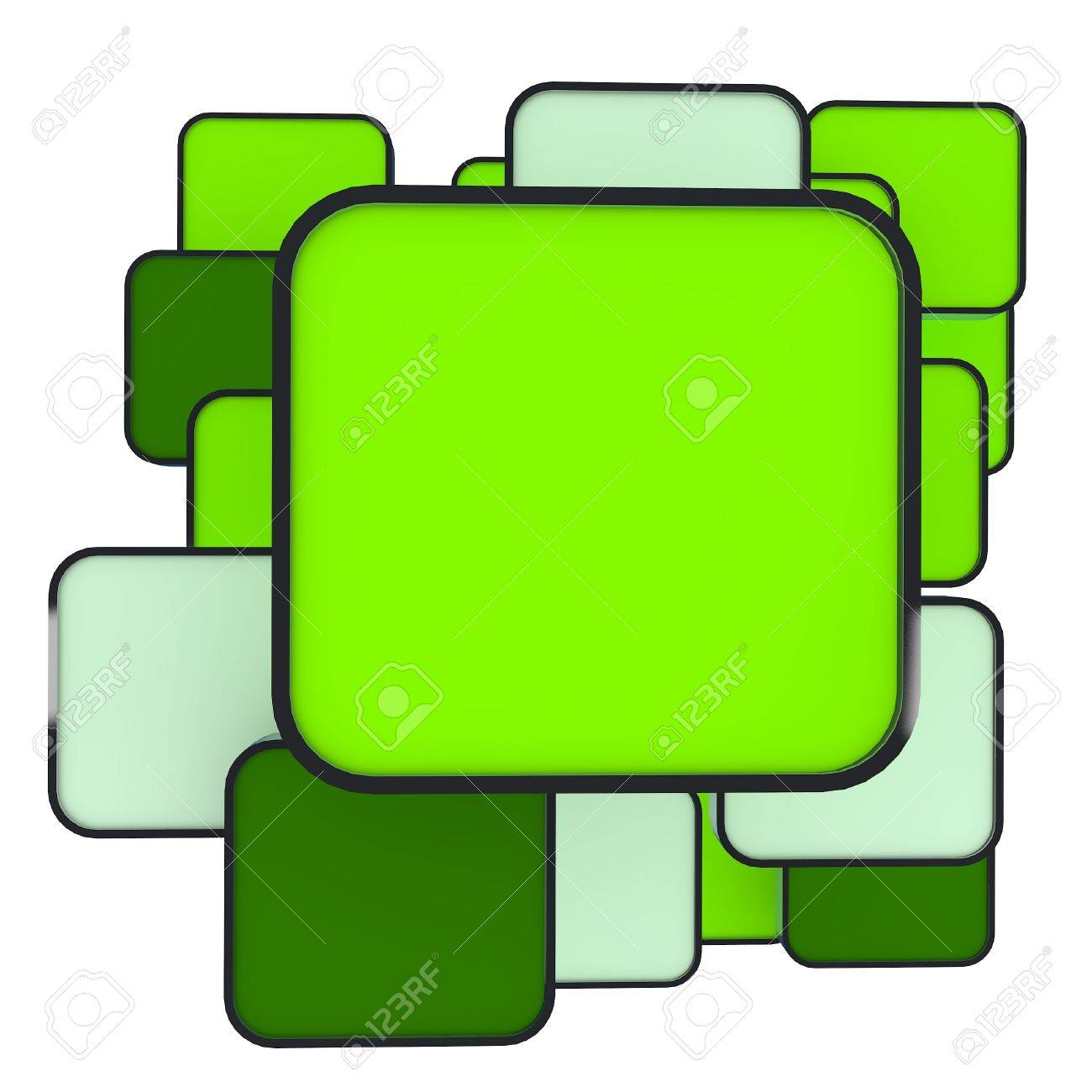 3d blank abstract green box display new design aluminum frame photo frame template
