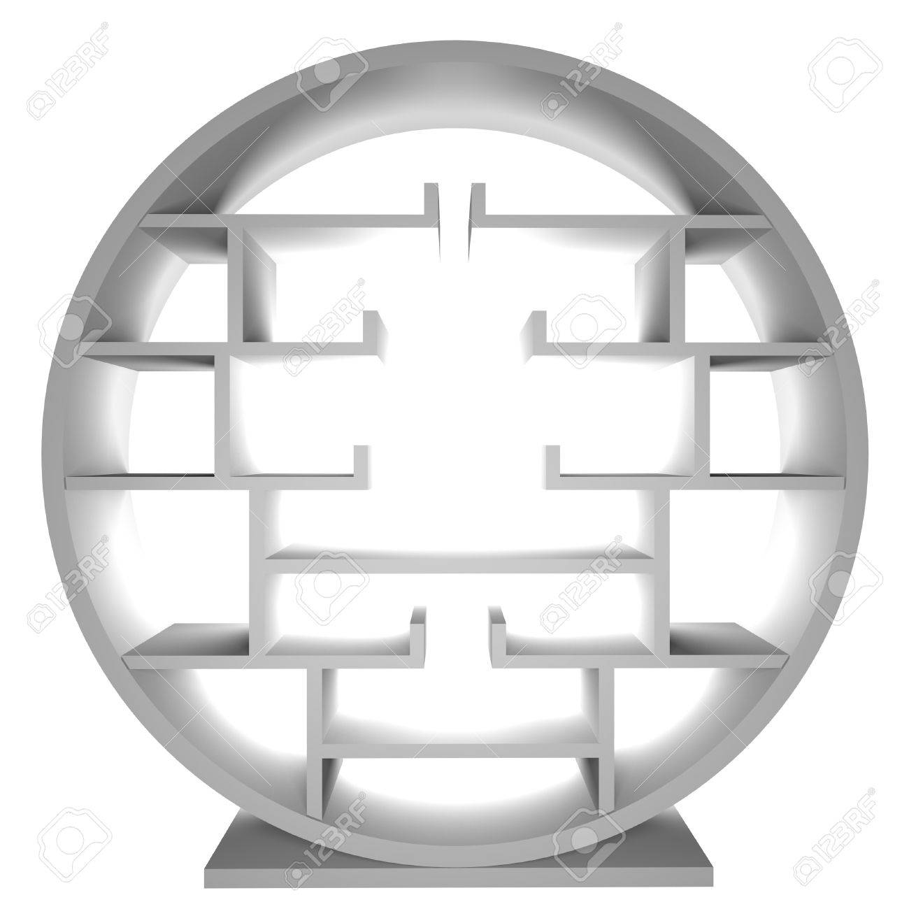 Design Circle Bookshelf color white bookshelf circle design with background stock photo 18261850