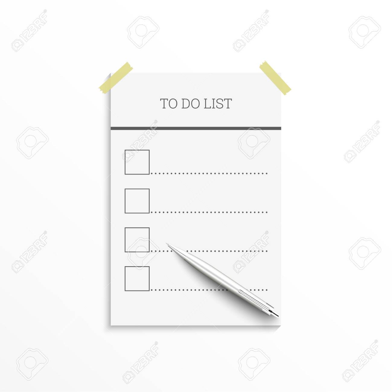notebook with to do list lines with check boxes and pen checklist to do list sheet