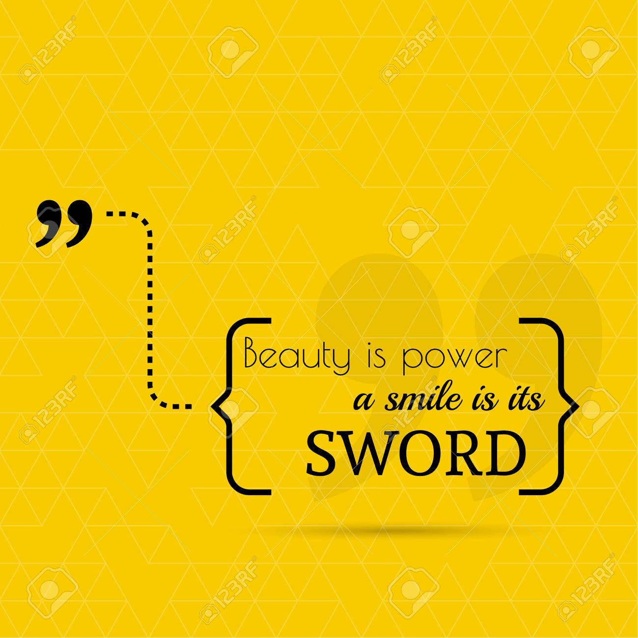 Vettoriale Citazione Di Ispirazione La Bellezza E Il Potere Di Un Sorriso E La Sua Spada Saggio Detto Tra Parentesi Image
