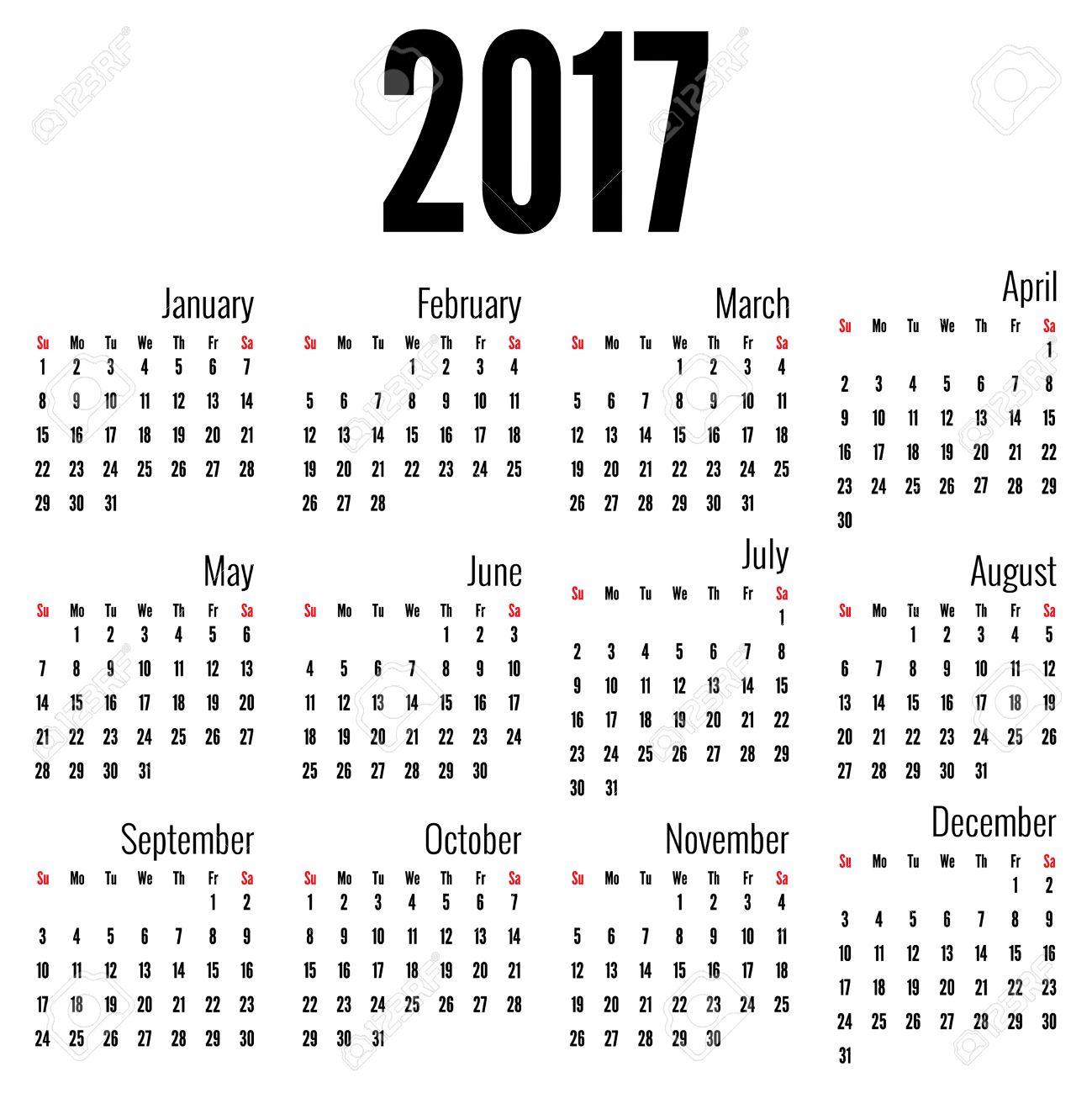 monthly calendar for 2017 simple month grid template vector monthly calendar grid
