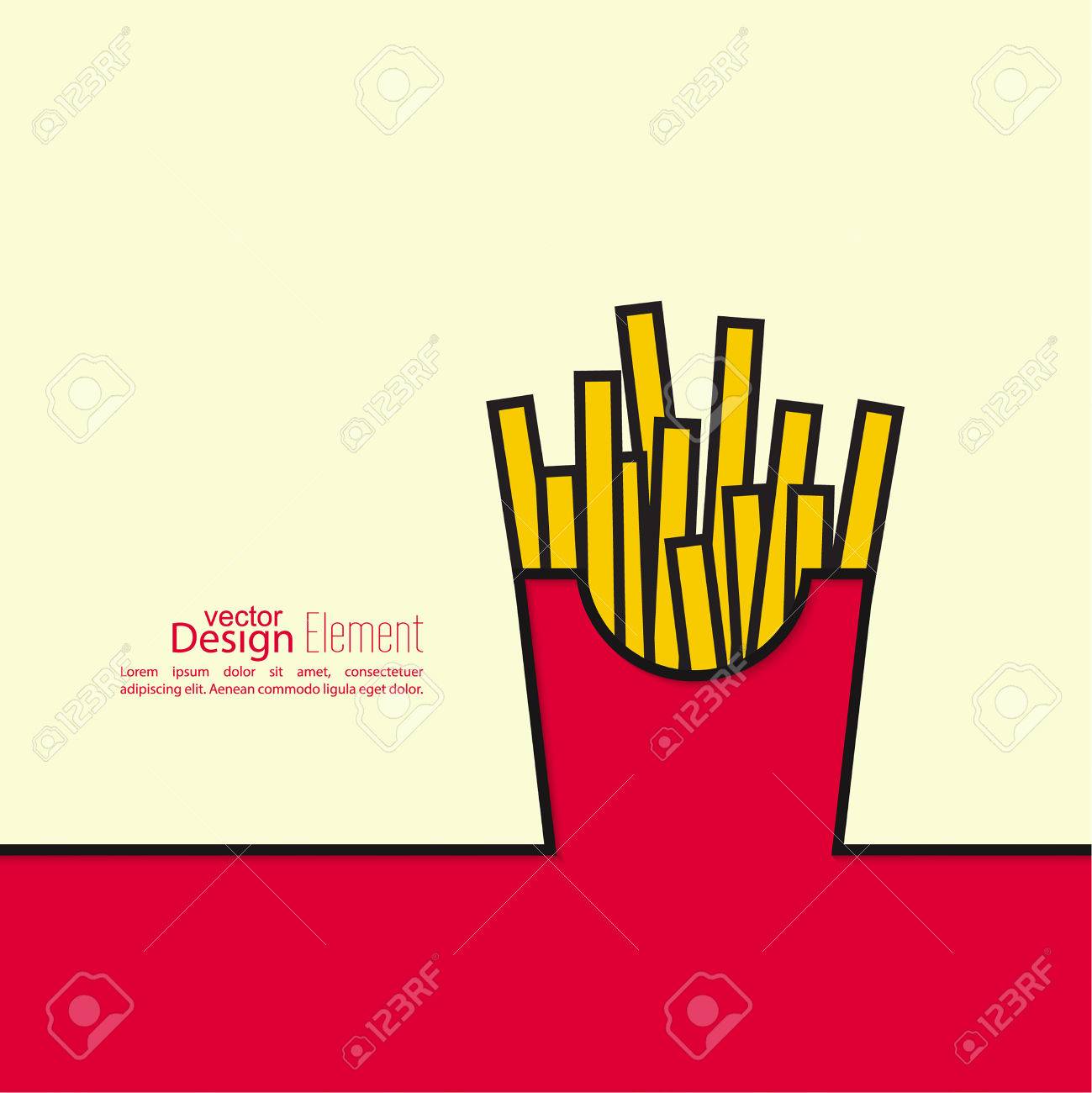 Franz Sisch Fries In Papierkarton Fast Food Vektor Design Franz Sisch Fries In Papierkarton Fast Food Vektor Design