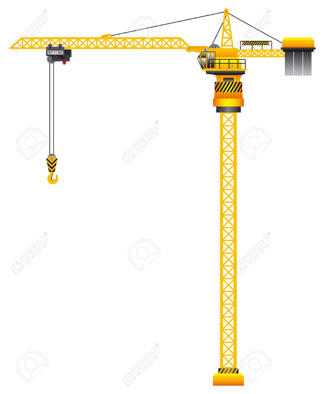 construction tower crane vector illustration royalty free cliparts