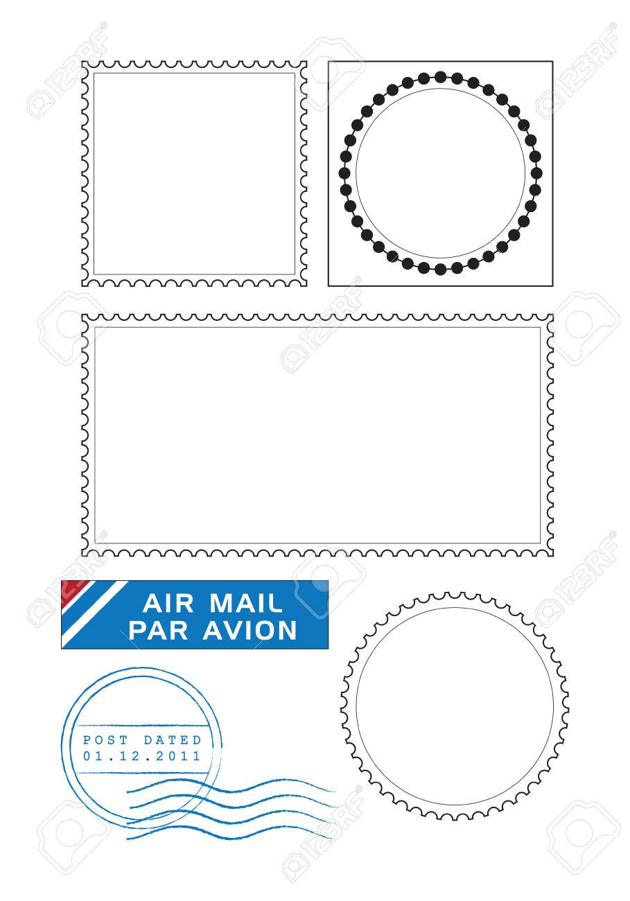 postal stamps template vector stamps template