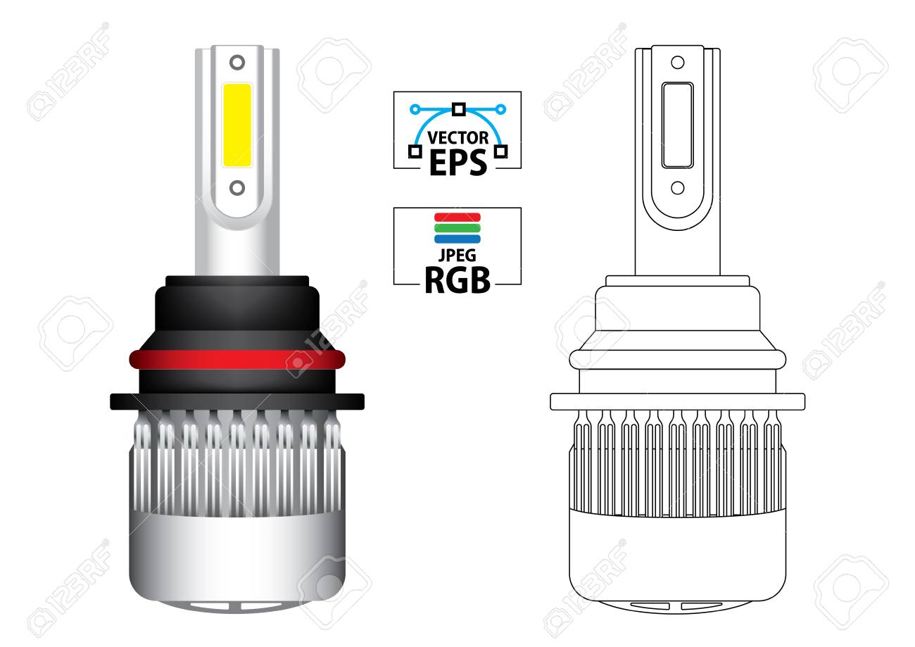 Led Replacement Headlight Bulbs >> Car Led Replacement Headlight Bulb Vector Illustration In Colour Led Replacement Headlight Bulbs >> Car Led Replacement Headlight Bulb Vector Illustration In Colour