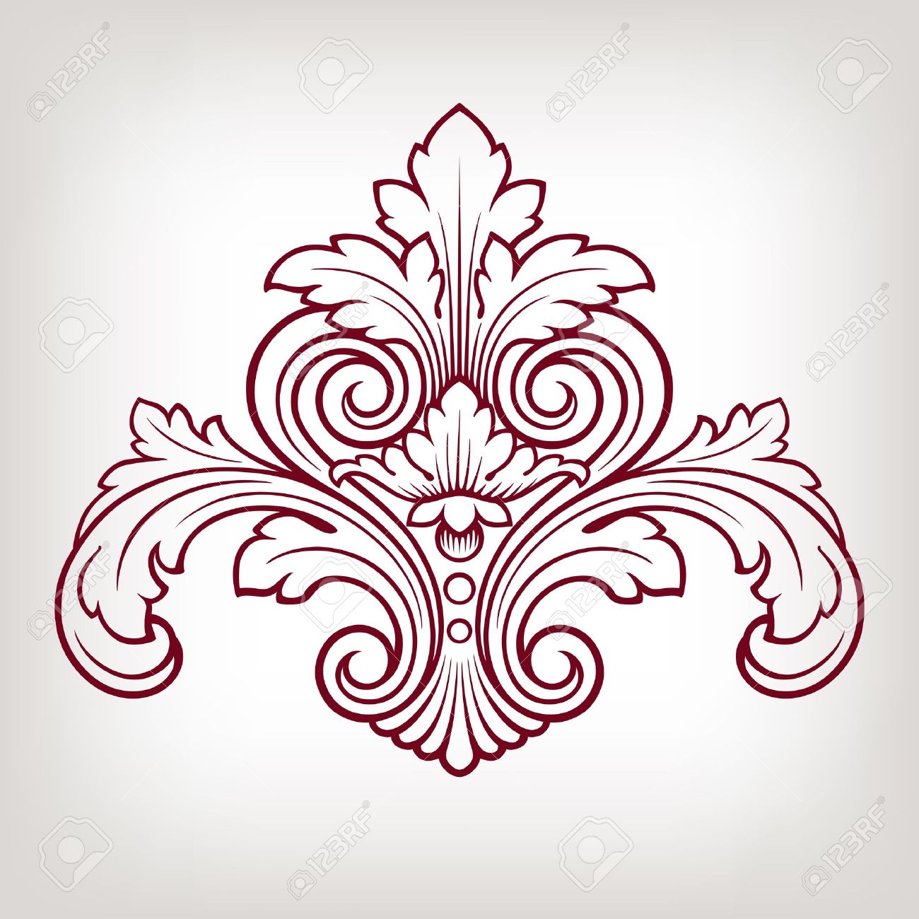 ビンテージのダマスク織バロック デザイン フレーム パターン要素レトロなスタイルの彫刻のイラスト素材 ベクタ Image