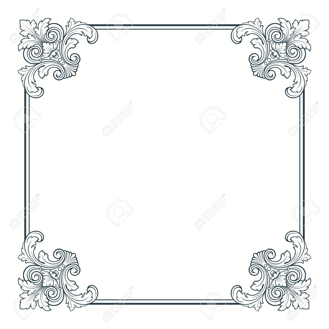 calligraphic ornate vintage frame border decorative design - 13708471 calligraphic ornate vintage frame border decorative design - 13708471