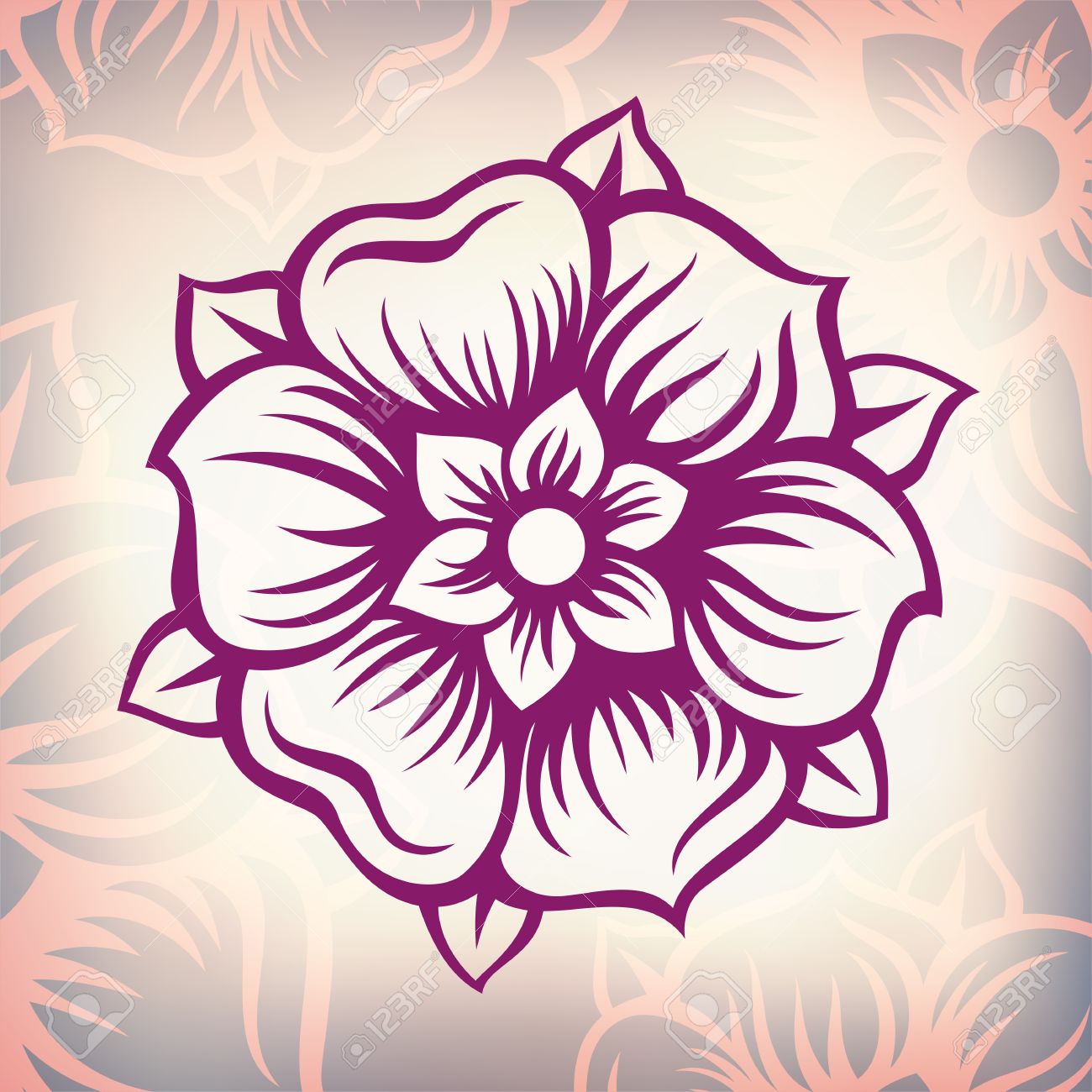 vector vintage engraving flower baroque floral design pattern baroque floral design