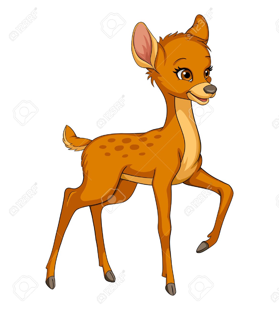 Cute deer fawn cartoon illustration isolated on white - 30743898 Cute deer fawn cartoon illustration isolated on white - 30743898