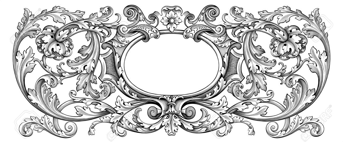 tatuaje de marco ovalado victoriano