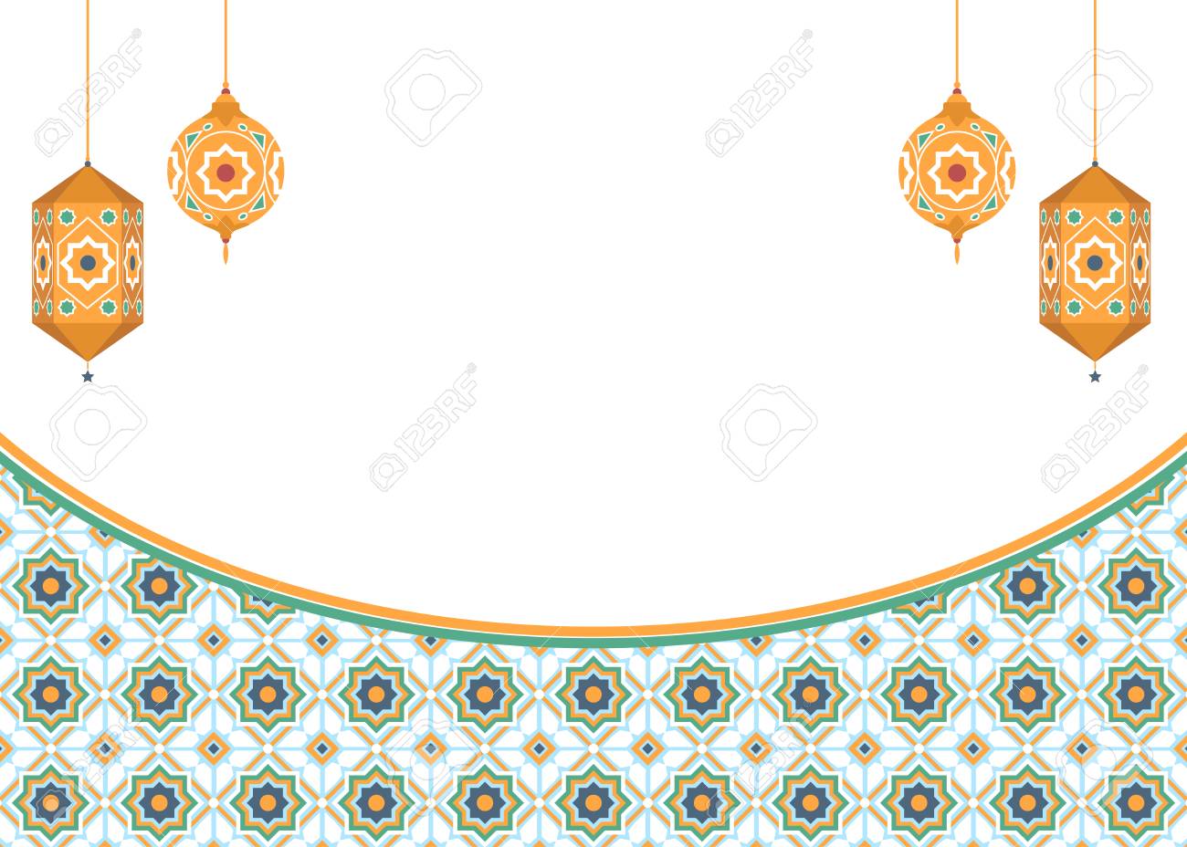 Islamic Art Background Design With Lanterns Royalty Free SVG, Cliparts,  Vectors, And Stock Illustration. Image 72453869.