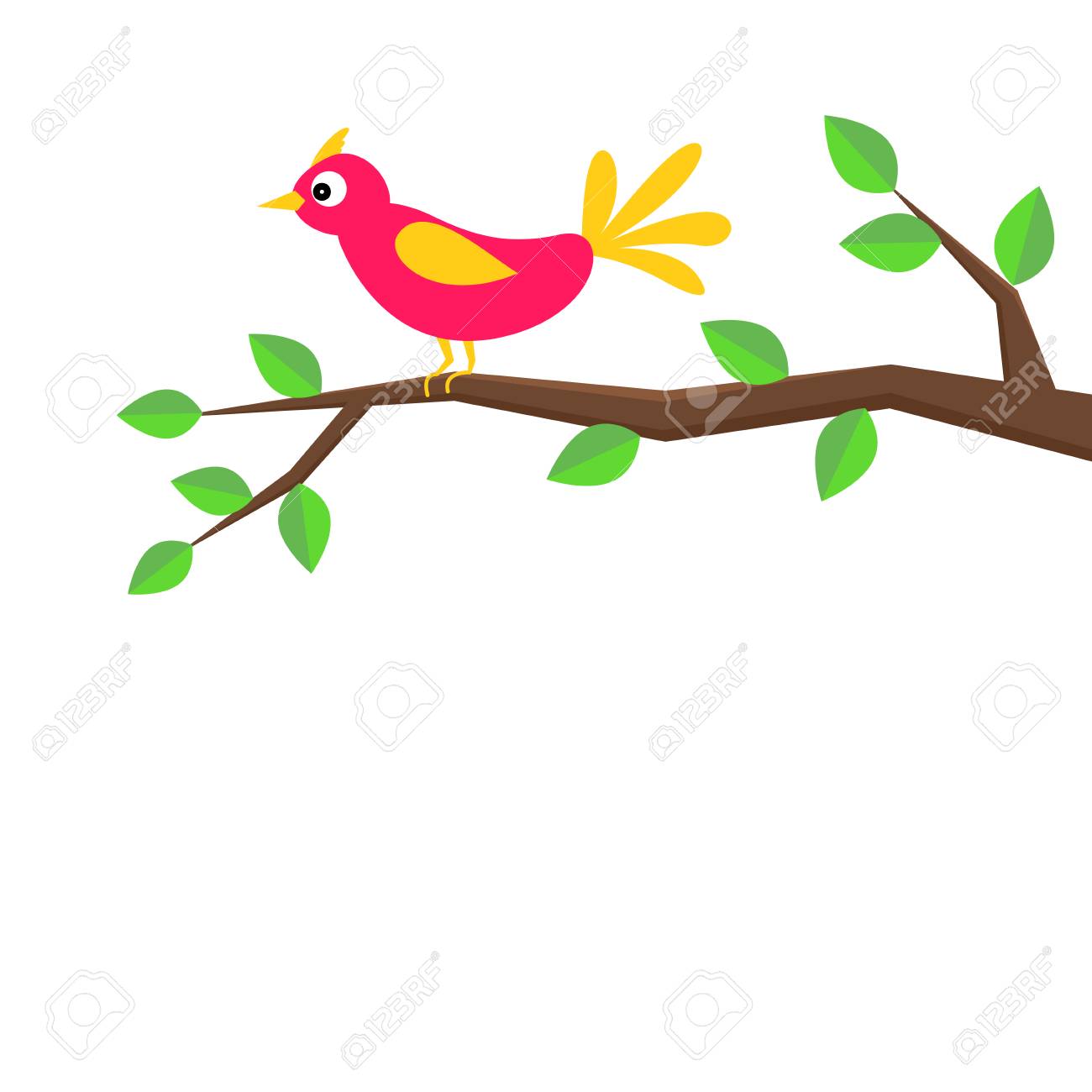 Cute Cartoon Bird Sitting On A Birch Royalty Free SVG, Cliparts, Vectors,  and Stock Illustration. Image 72709972., image size:1300x1300