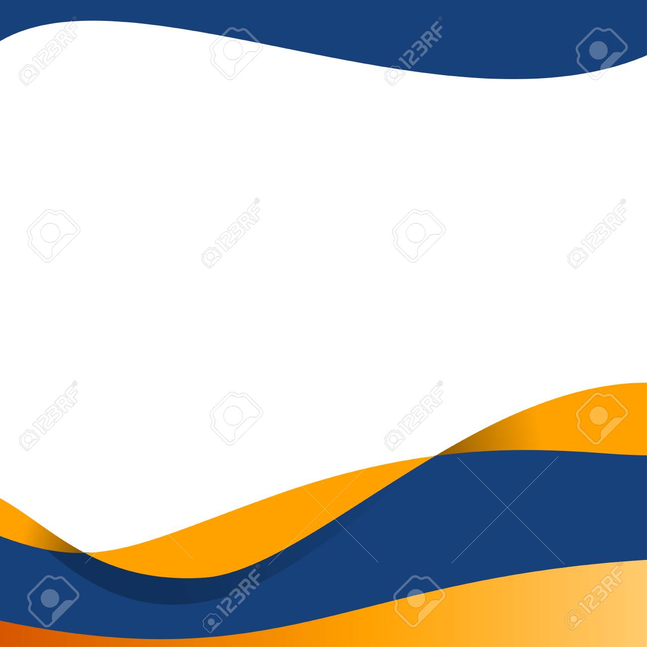 blue and yellow corporate style border with blank space vector blue and orange border