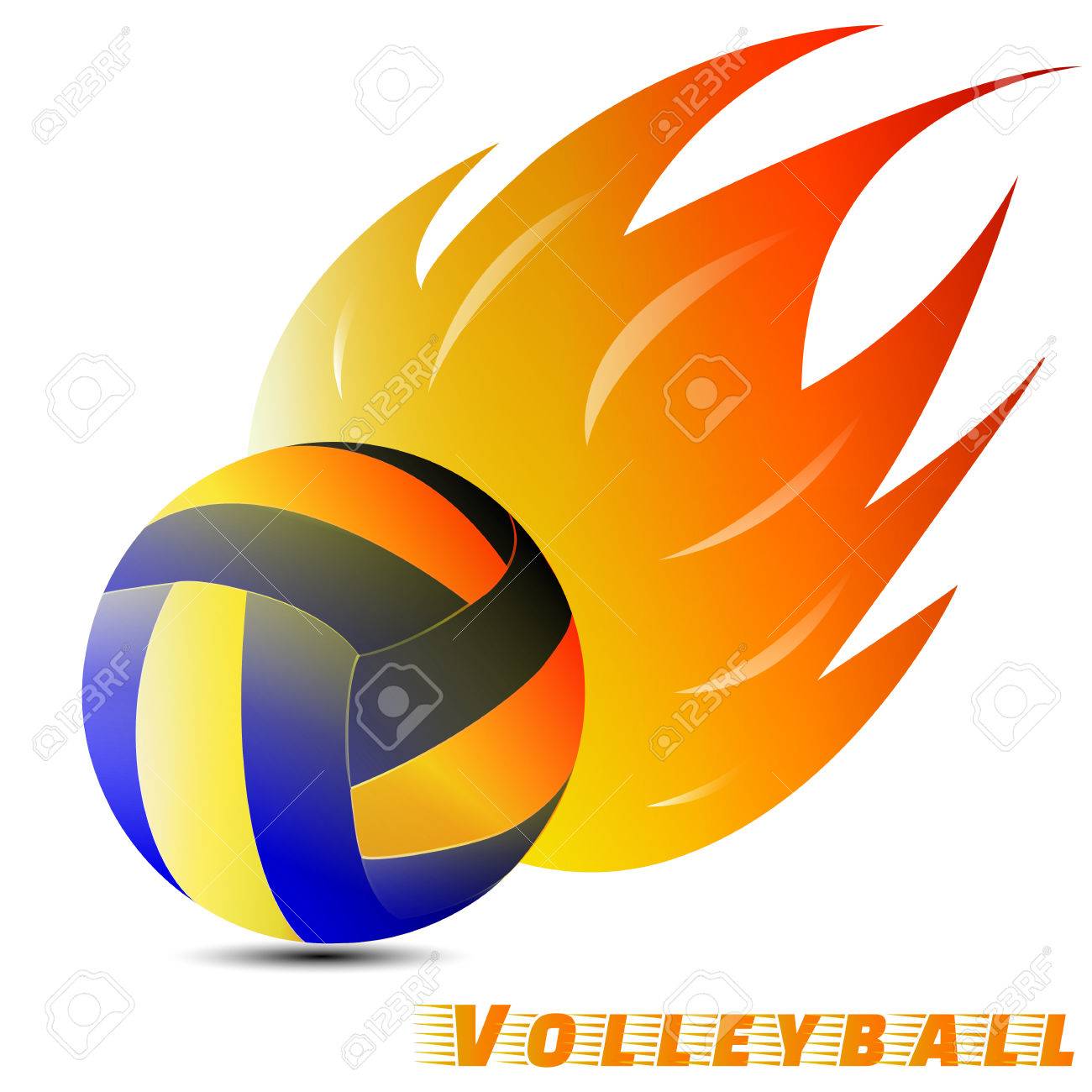Volleyball Ball With Red Orange Yellow Tone Of The Fire In White  Background. Volleyball Logo Club. Vector. Illustration. Graphic Design.  Royalty Free SVG, Cliparts, Vectors, and Stock Illustration. Image 78532900., image size:1300x1300