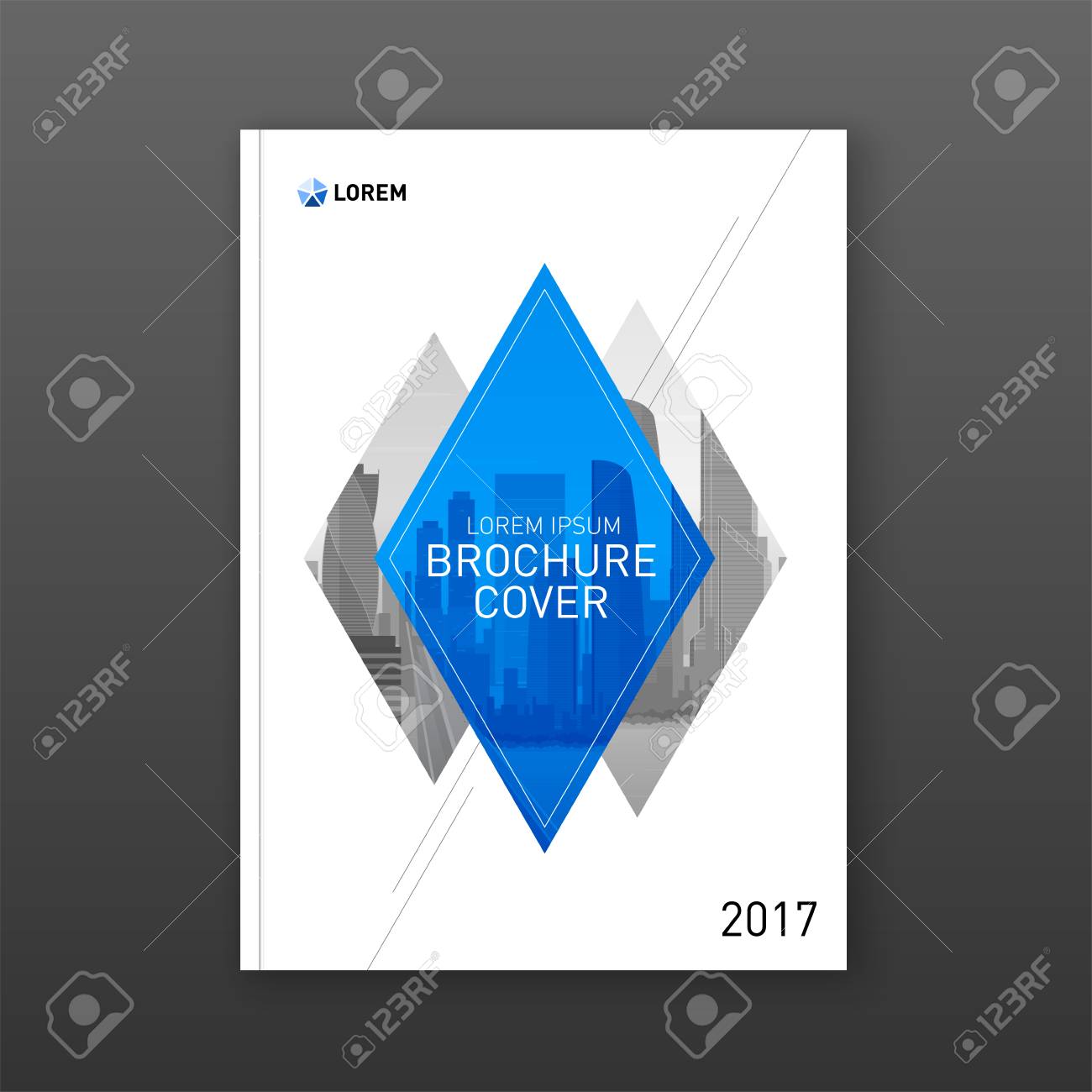 パンフレット表紙デザイン レイアウト事業と建設のため 図形の色の街並みベクター イラスト抽象幾何学 アニュアル レポート 雑誌 チラシ リーフレット ポスターに適しています のイラスト素材 ベクタ Image