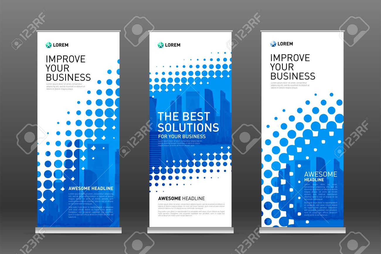 real estate roll up banners design templates set vertical banner real estate templates