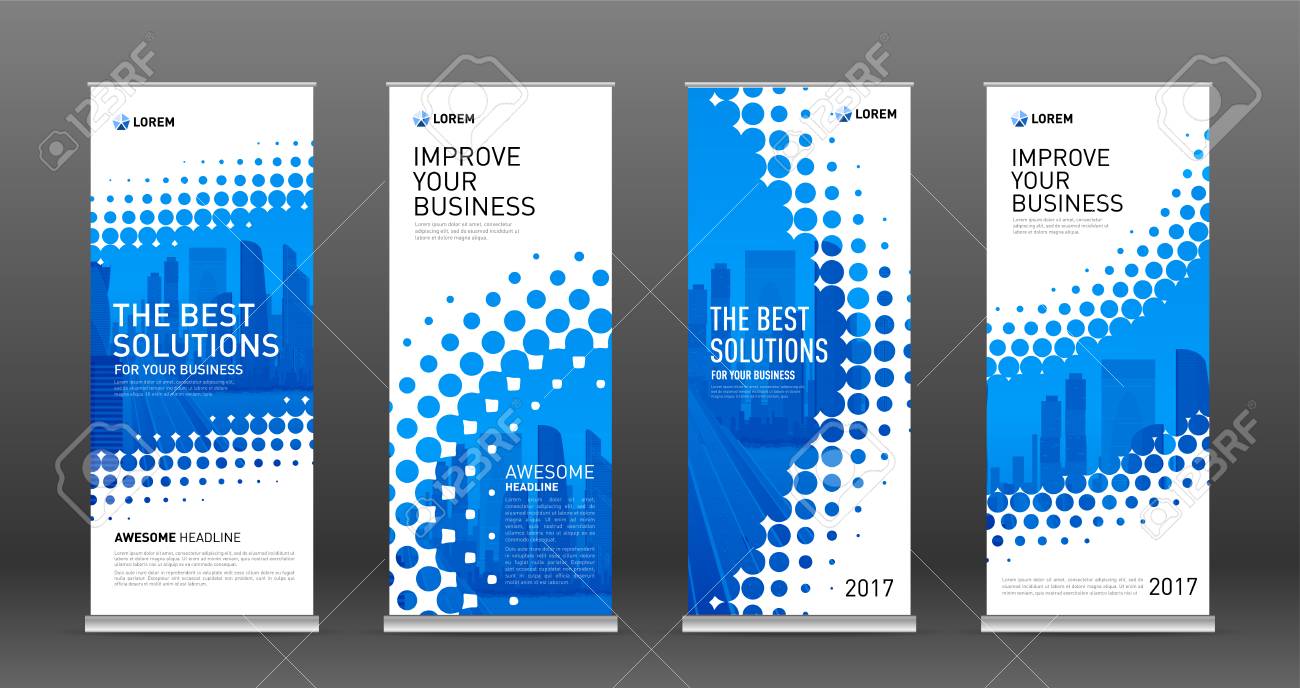 real estate roll up banners design templates set vertical banner real estate templates