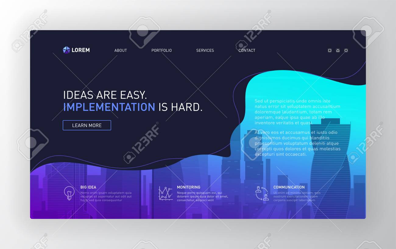 Landing Page Template For Business Modern Web Page Design Concept