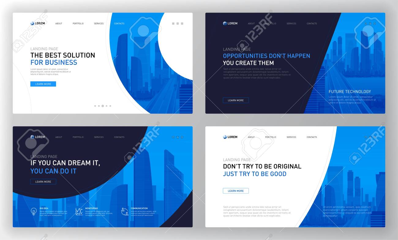 landing pages templates set for business modern web page design web pages templates