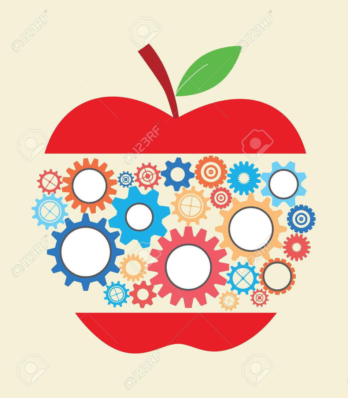 concept of business idea and education with colourful gears template