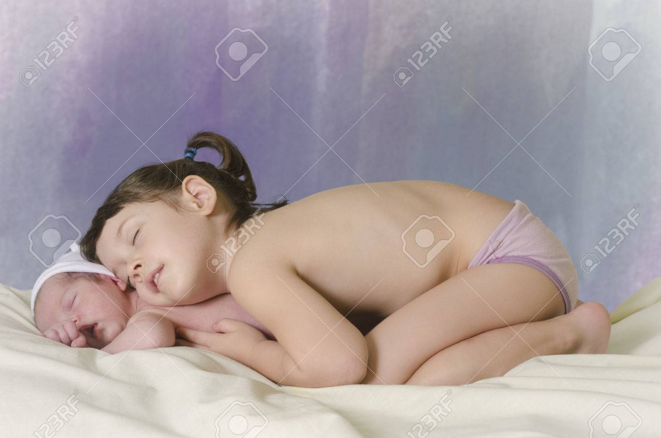 little sister sleeping Little Sister Hugging Her Newborn Girl. Toddler Kid Meeting New Sibling.  Cute Girl And Newborn Baby Girl Relax. Love, Trust And Tenderness. Stock  Photo, Picture and Royalty Free Image. Image 72381162.