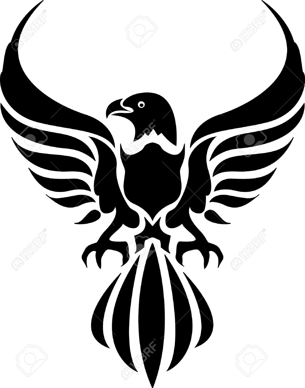 Tribal-Tattoos 14474288-tribal-tattoo-of-an-eagle-Stock-Vector-design