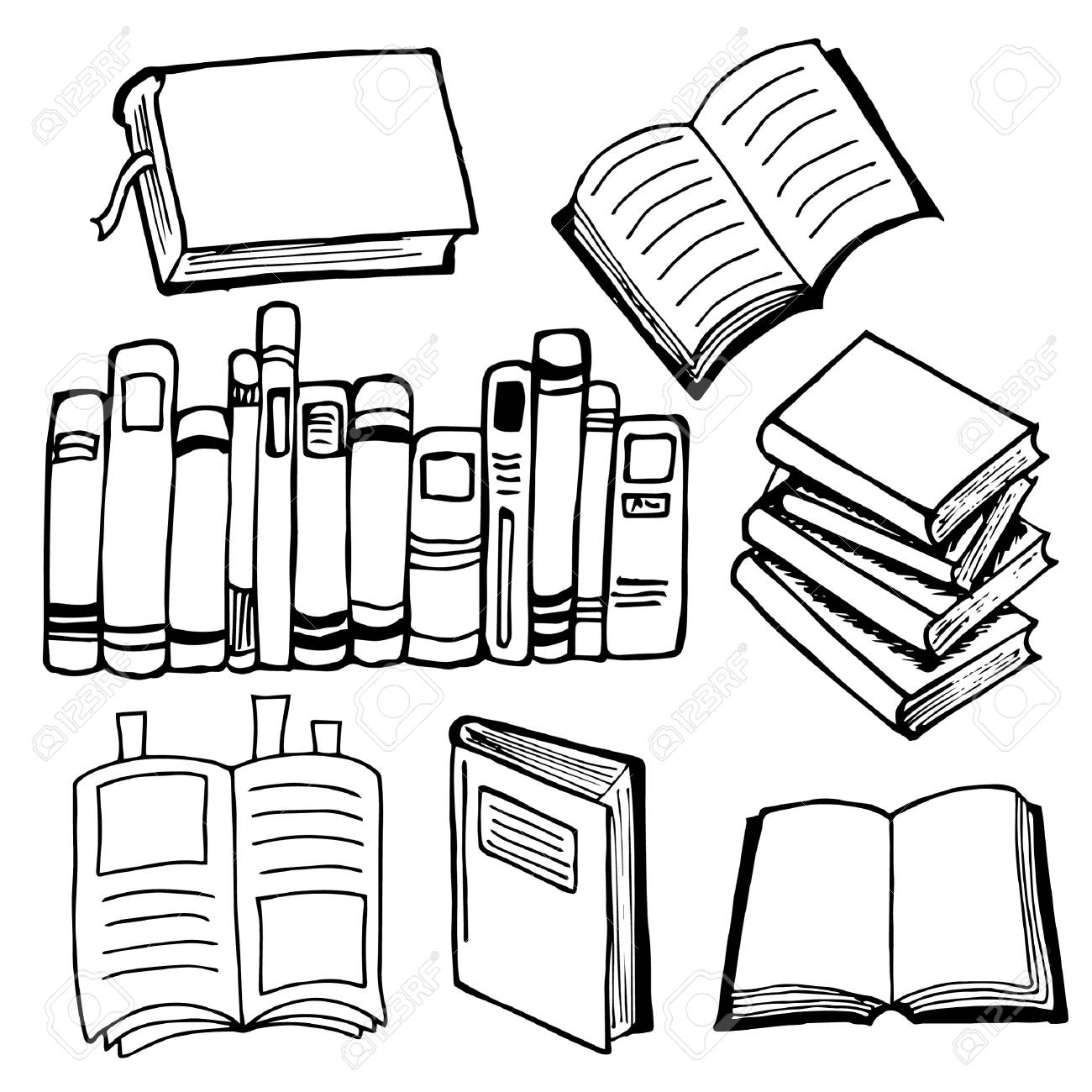 Set of drawing books Royalty Free Vector Image