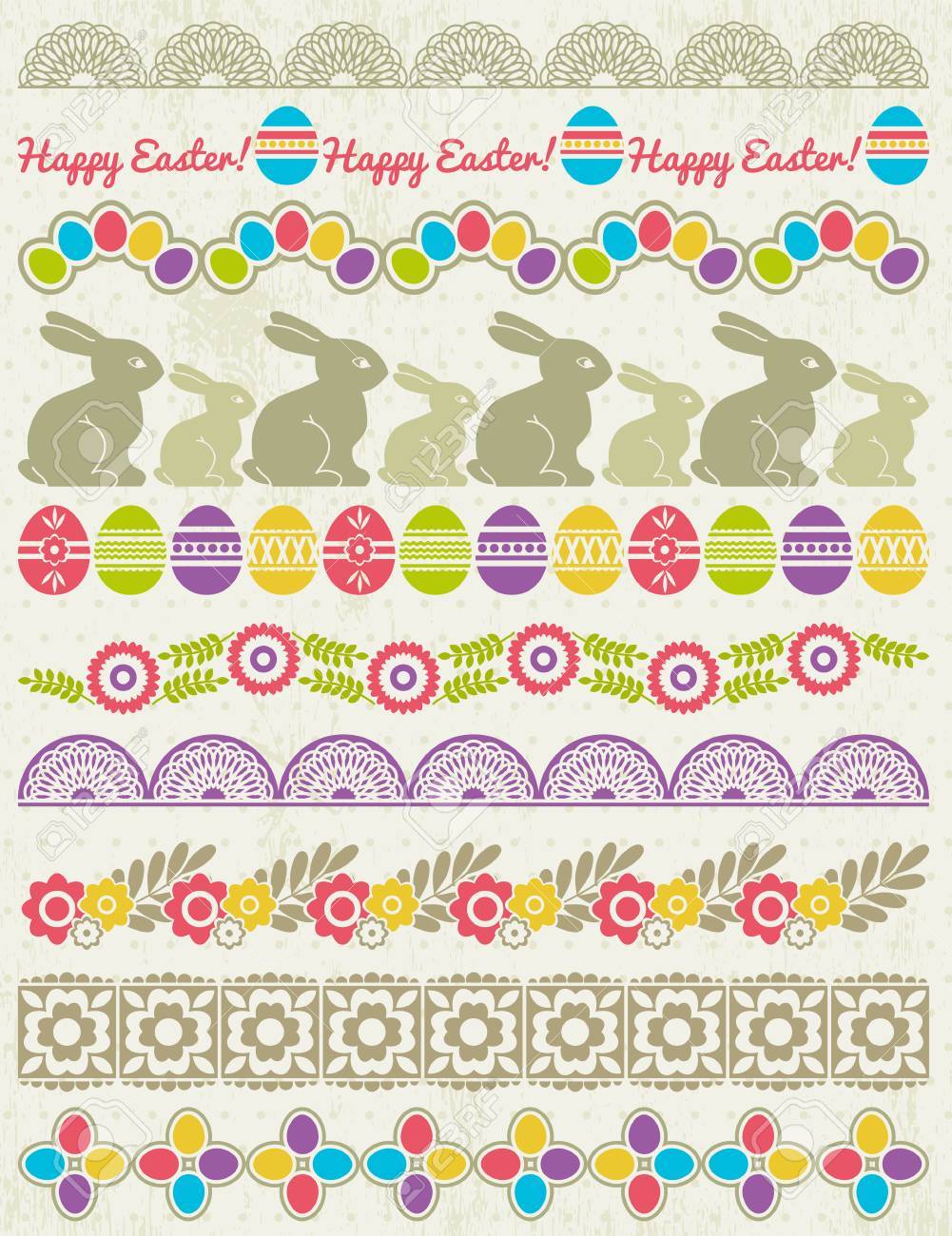 イースターエッグ ベクトル イラスト花とレース ペーパーのセットします のイラスト素材 ベクタ Image