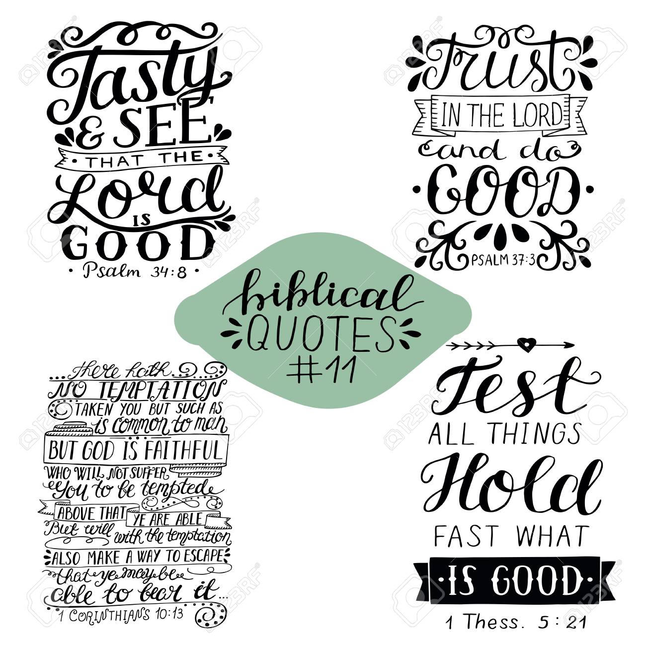 Collection 11 With Bible Verse Tasty And See Trust In The Lord Royalty Free Cliparts Vectors And Stock Illustration Image