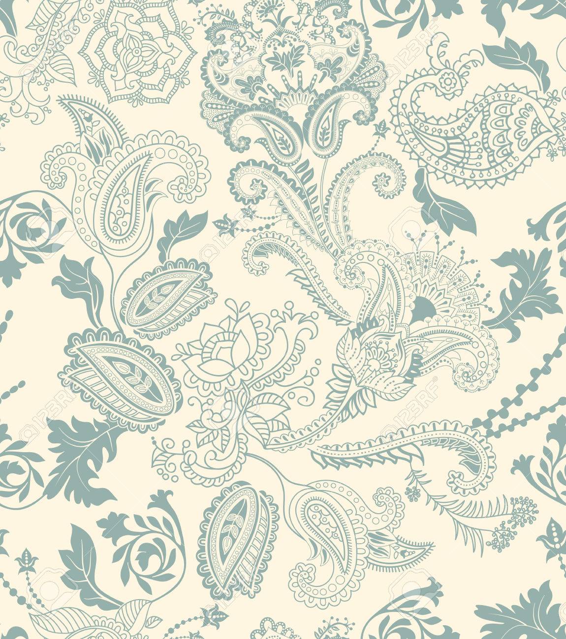 Colorful floral seamless pattern. Plants ornament. Decorative..