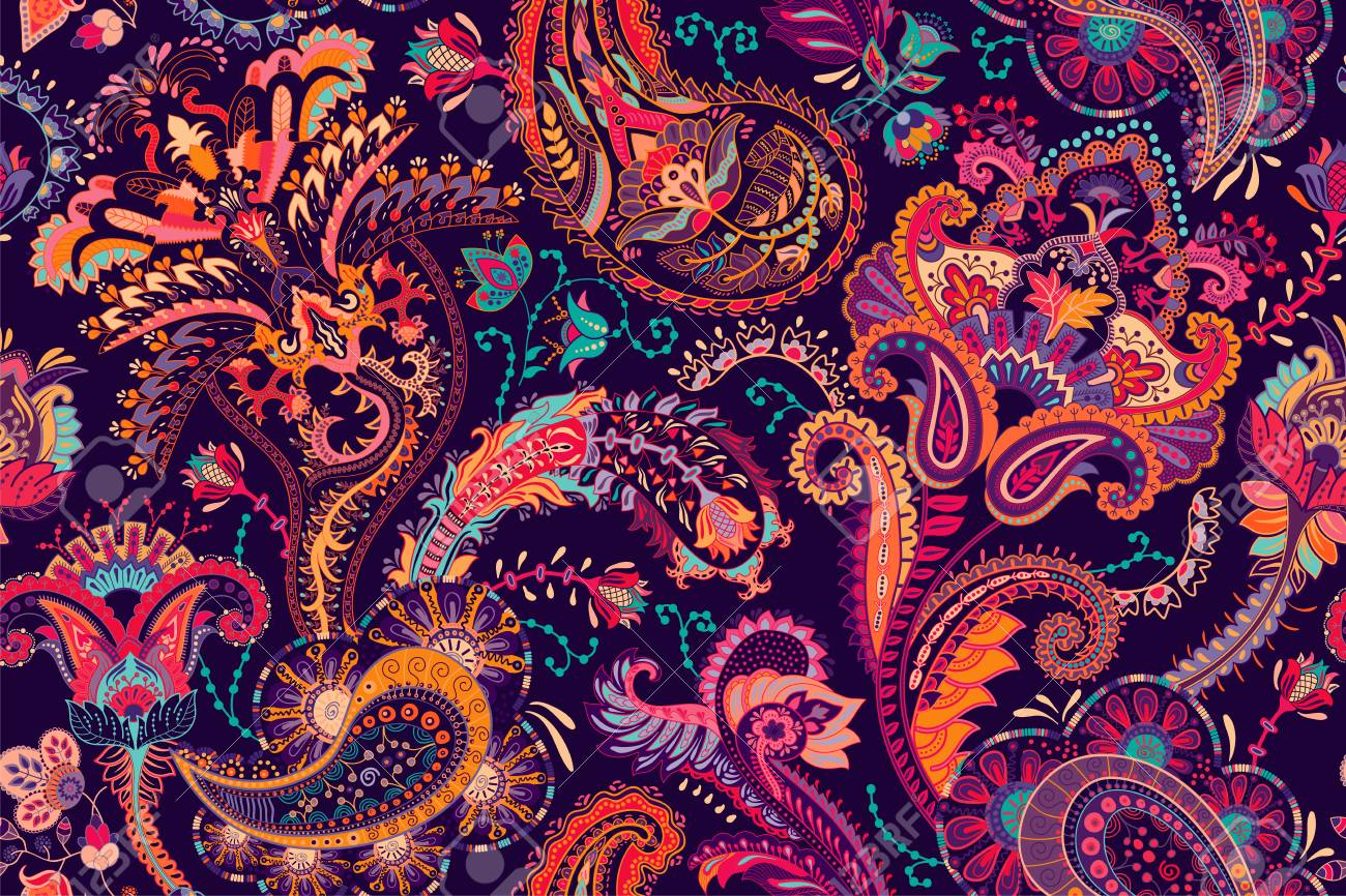 Colorful Paisley Pattern For Textile Cover Wrapping Paper Royalty Free Cliparts Vectors And Stock Illustration Image 98301443