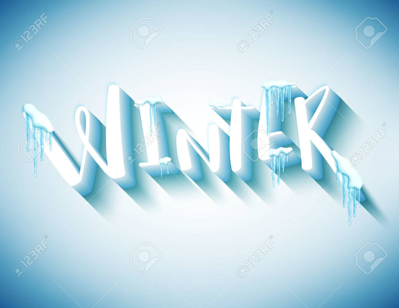 word winter with snow and icicles winter postcard invitation postcard invitation template