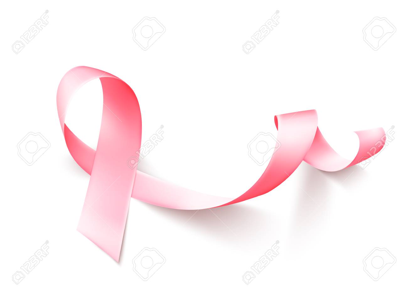 Realistic Pink Ribbon Isolated Over White Background Symbol Stock Photo Picture And Royalty Free Image Image 108558545
