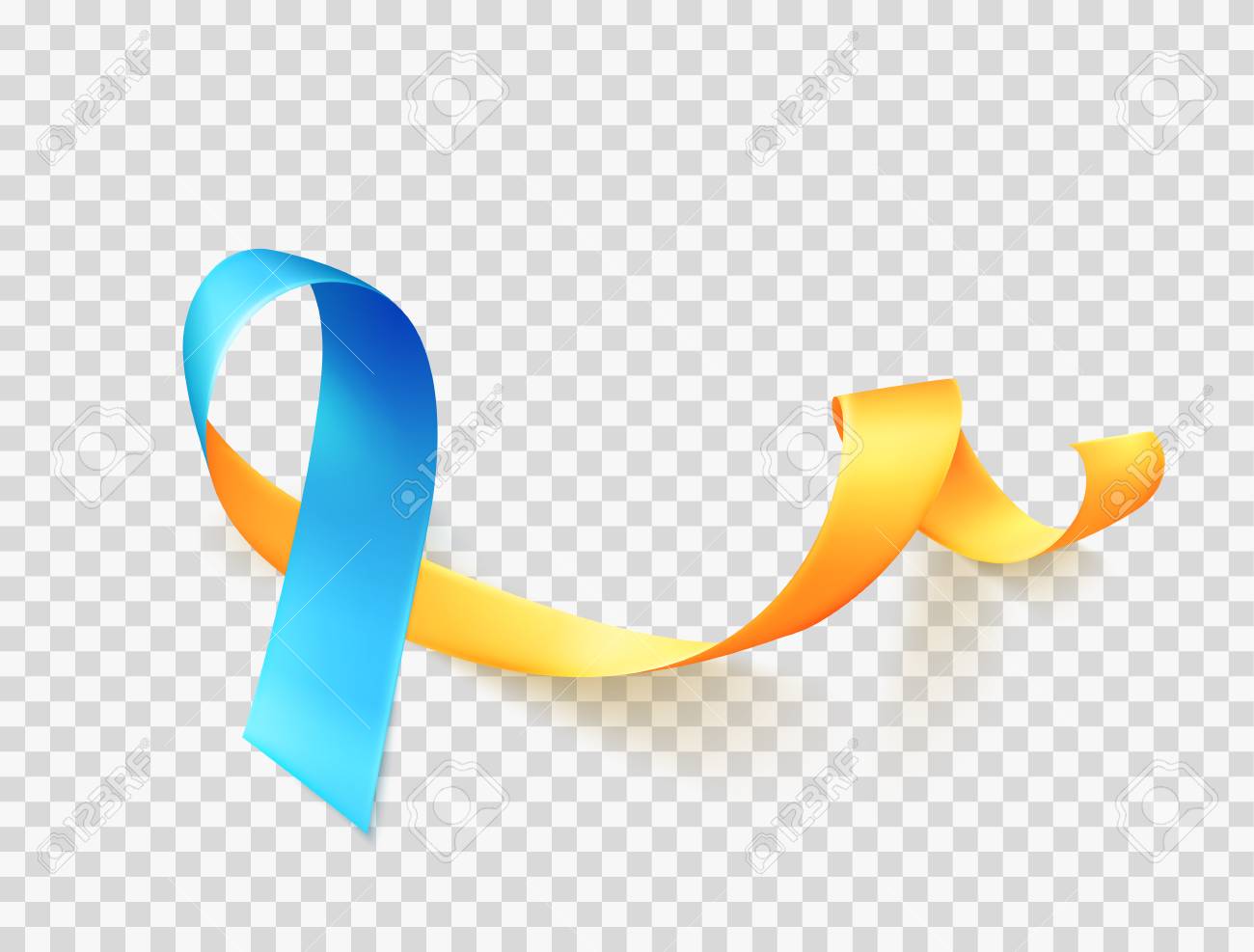 World Down Syndrome Day. March 21. Realistic Blue Yellow Ribbon Symbol Over  Transparent Background. Template For Poster. Vector Illustration. Royalty  Free SVG, Cliparts, Vectors, and Stock Illustration. Image 124611490., image size:1300x987