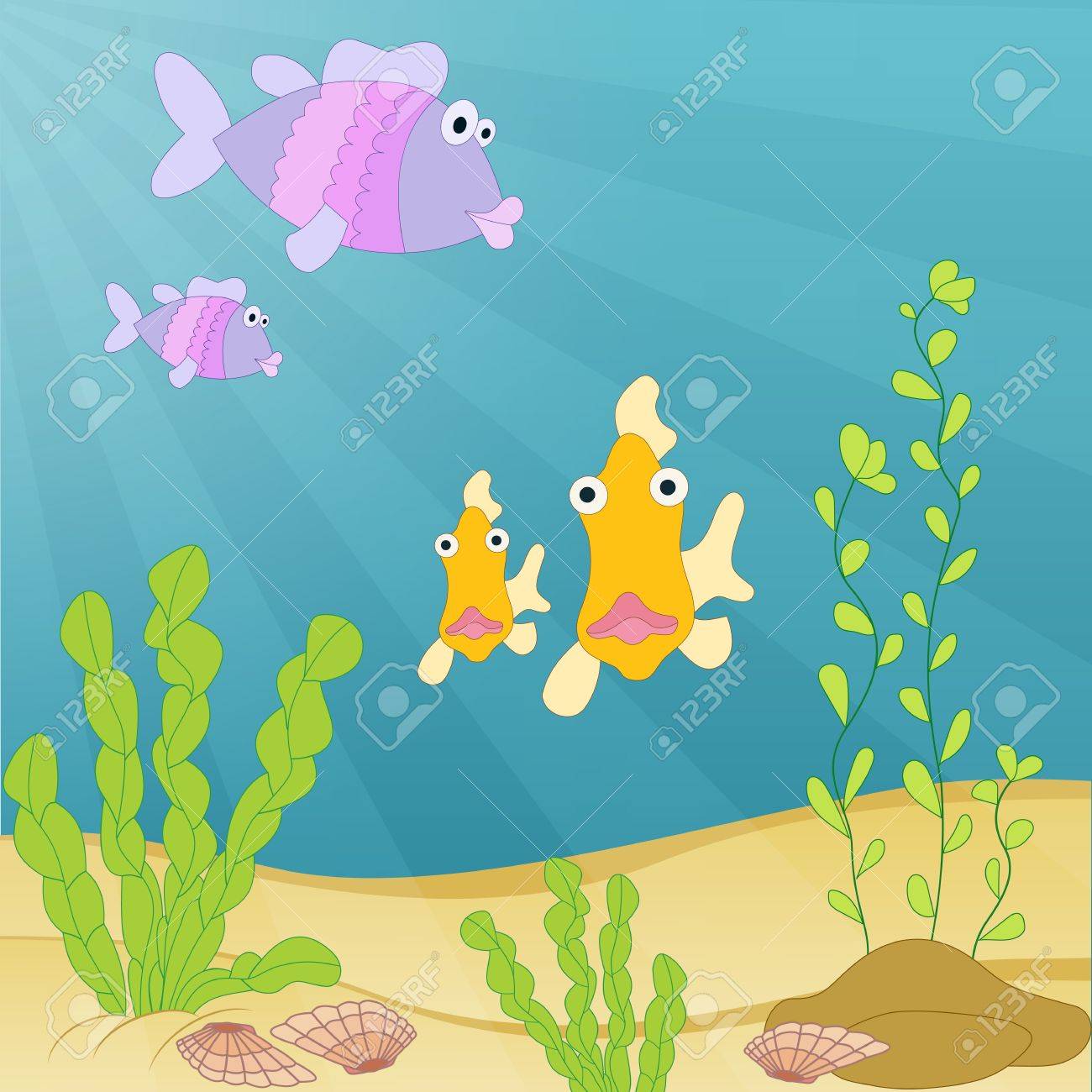 かわいい手で漫画イラストを描画します 水の下の海の生き物 熱帯の海の生活設計 のイラスト素材 ベクタ Image かわいい手で漫画イラストを描画します 水の下の海の生き物 熱帯の海の生活設計 のイラスト素材 ベクタ Image